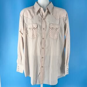 Vintage 80s Western Shirt Pearl Snaps Dee Cee Pastel Stripe 1980s